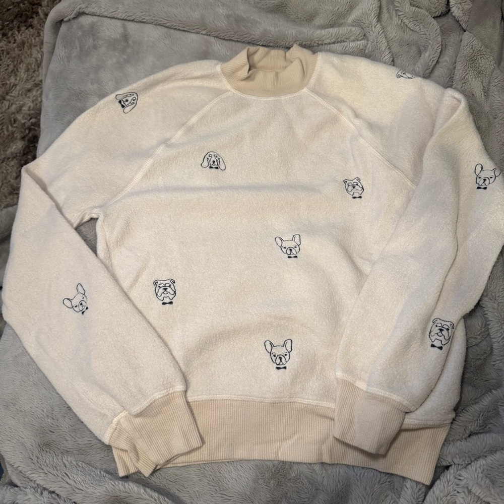 Anthropologie cream dog sweater